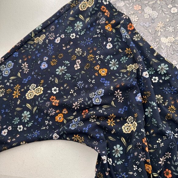 H&M Floral Midi Dress Large Elastic Waist Lightweight Romantic Boho Whimsigoth a - Picture 9 of 11